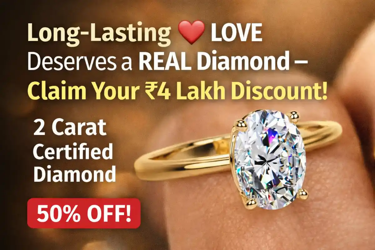 2 Carat Real Diamond Ring for Women – Certified Gold Heera Ring (2025)